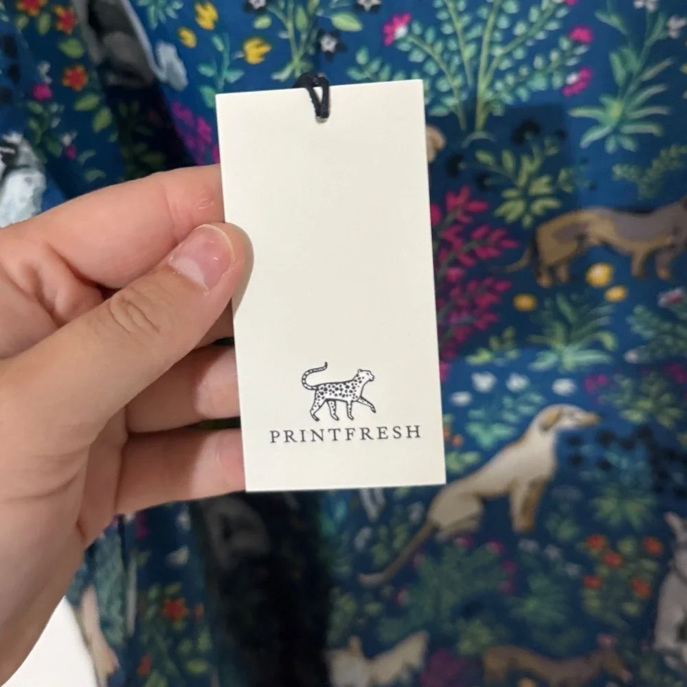 Printfresh Good Dog Organic Cotton Sleep Shirt Teal Blue Floral Nightgown XL NEW - Picture 5 of 7